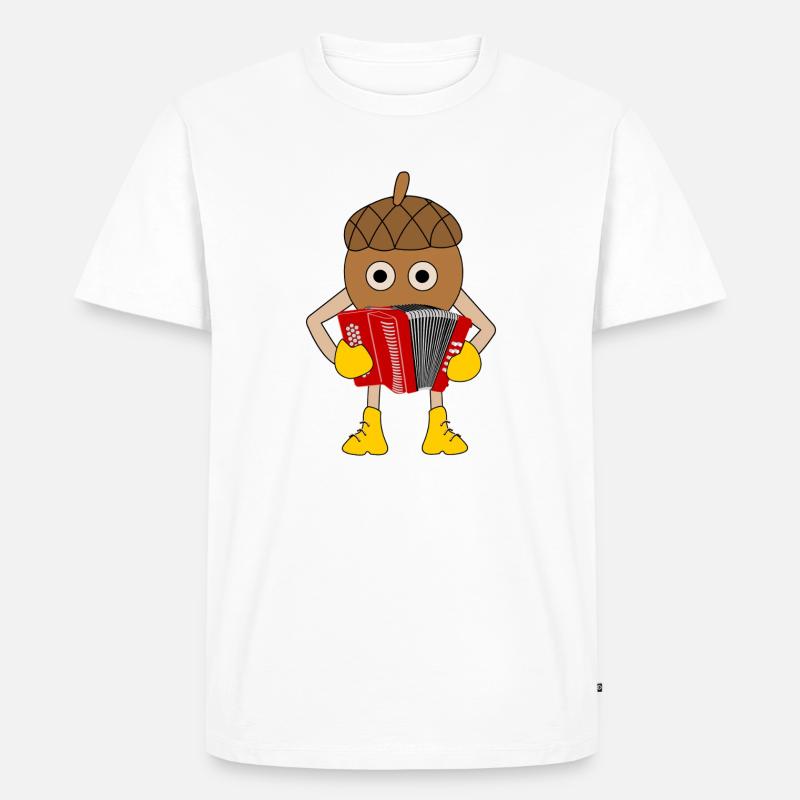 Knopf Akkordeonmutter - Männer Premium Bio T-Shirt - Weiß