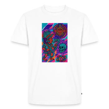 Aztec warrior and symbols - Men's Premium Organic T-Shirt - white - Front - Nico (187cm)