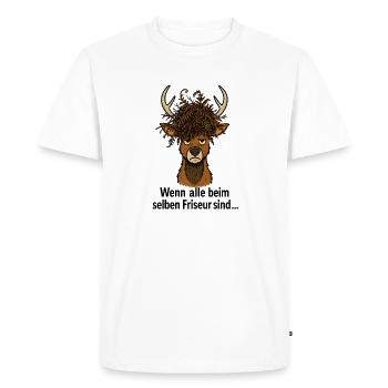 Coiffeur Hirsch Horst - T-shirt Premium bio Homme - blanc - Devant - Nico (187cm)