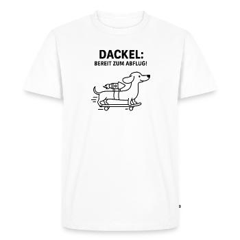 Teckel Teckel Planche à roulettes Rocket Line Art - T-shirt Premium bio Homme - blanc - Devant - Nico (187cm)