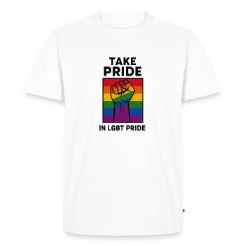 Bold Rainbow Pride Fist Illustration - Men's Premium Organic T-Shirt - white - Front - Nico (187cm)