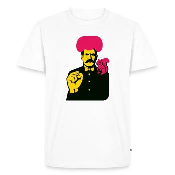 Strange Art Man - Men's Premium Organic T-Shirt - white - Front - Nico (187cm)