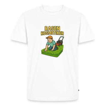 Lawn Beautician Humor Design - Men's Premium Organic T-Shirt - white - Front - Nico (187cm)
