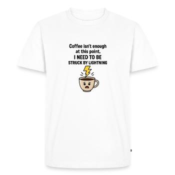 Coffee crow surrealism illustration - Men's Premium Organic T-Shirt - white - Front - Nico (187cm)