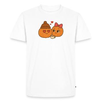 Freddie Pumpkin 6 - Men's Premium Organic T-Shirt - white - Front - Nico (187cm)