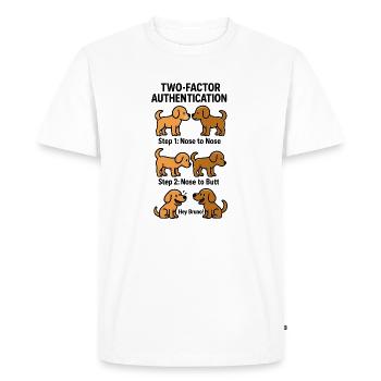 Two Factor Authentication Dogs - Men's Premium Organic T-Shirt - white - Front - Nico (187cm)