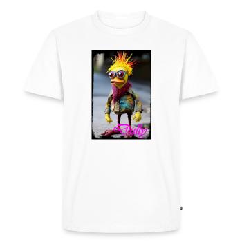 Colorful doll character with rubber feel - Men's Premium Organic T-Shirt - white - Front - Nico (187cm)