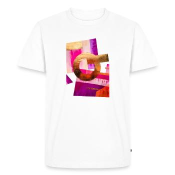 Abstract design with gold, pink and purple - Men's Premium Organic T-Shirt - white - Front - Nico (187cm)