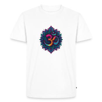 Psychédélique Om Goa Mandala - T-shirt Premium bio Homme - blanc - Devant - Nico (187cm)