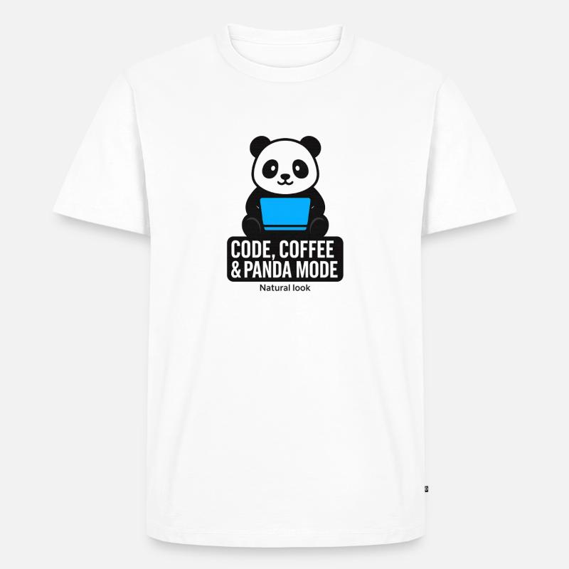 Code, Kaffee & Panda Style - Männer Premium Bio T-Shirt - Weiß