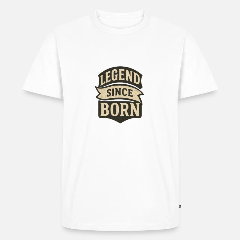 Legende seit der Geburt Retro-Abzeichen - Männer Premium Bio T-Shirt - Weiß