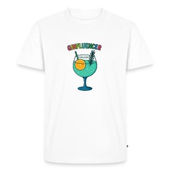 GinInfluencer Cocktail Illustration Gin - T-shirt Premium bio Homme - blanc - Devant - Nico (187cm)
