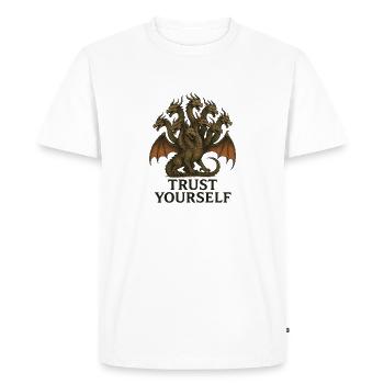 Nine-Headed Dragon Trust Yourself - Men's Premium Organic T-Shirt - white - Front - Nico (187cm)