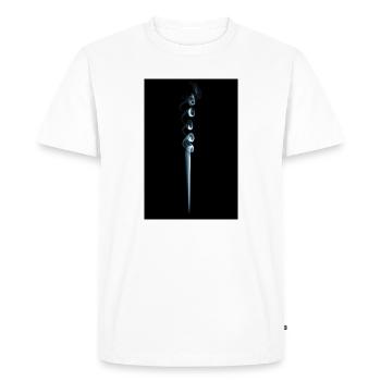 Elegant Smoke Swirl - Men's Premium Organic T-Shirt - white - Front - Nico (187cm)