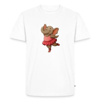Éléphant dansant en tutu - T-shirt Premium bio Homme - blanc - Devant - Nico (187cm)