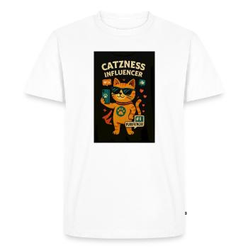 Cat influencer with sunglasses - Men's Premium Organic T-Shirt - white - Front - Nico (187cm)