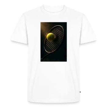 Sports - Tennis, raquette et balle - T-shirt Premium bio Homme - blanc - Devant - Nico (187cm)