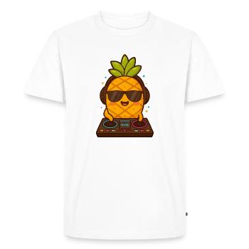 Pineapple DJ with sunglasses - Men's Premium Organic T-Shirt - white - Front - Nico (187cm)