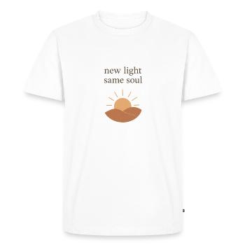 New light same soul - Men's Premium Organic T-Shirt - white - Front - Nico (187cm)