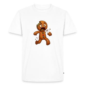 Halloween Zombie Gingerbread Man - Men's Premium Organic T-Shirt - white - Front - Nico (187cm)