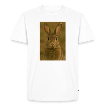 Animal, lapin/lièvre - T-shirt Premium bio Homme - blanc - Devant - Nico (187cm)