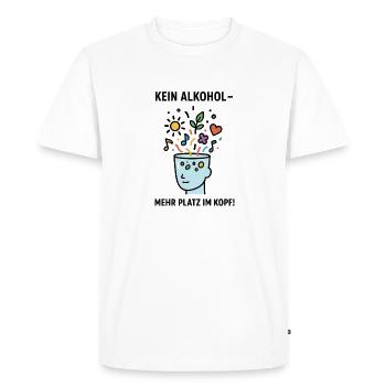 No alcohol - More space in the head! - Men's Premium Organic T-Shirt - white - Front - Nico (187cm)