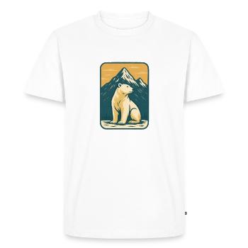 Ours polaire devant le paysage de montagne - T-shirt Premium bio Homme - blanc - Devant - Nico (187cm)