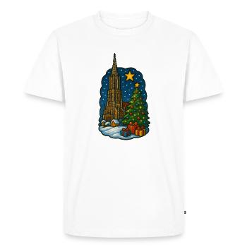 Ulm Christmas Market with Ulm Minster - Men's Premium Organic T-Shirt - white - Front - Nico (187cm)