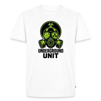 Underground Unit - masque à gaz - T-shirt Premium bio Homme - blanc - Devant - Nico (187cm)