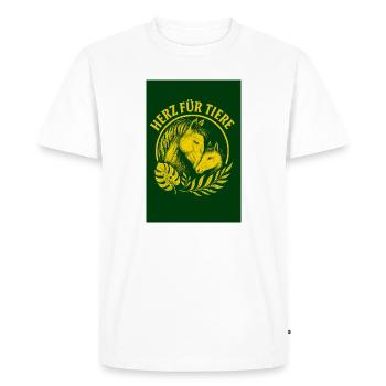 Heart For Animals Horse Emblem - Men's Premium Organic T-Shirt - white - Front - Nico (187cm)