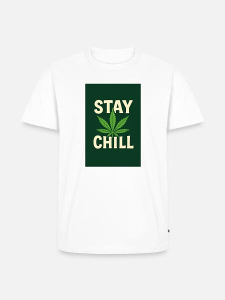 Stay Chill Cannabis Leaf - Men's Premium Organic T-Shirt - white