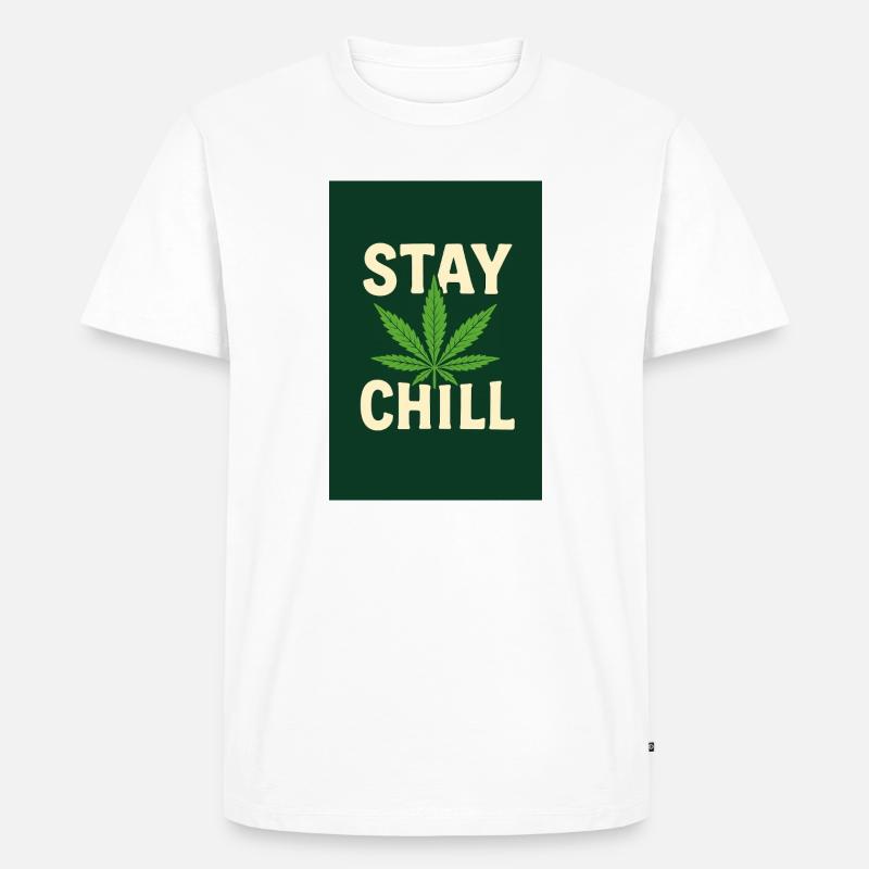 Stay Chill Cannabis Leaf - Men's Premium Organic T-Shirt - white