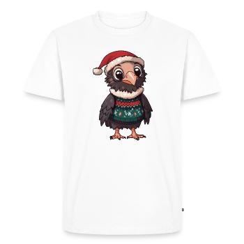 Aigle Oiseau Noël - T-shirt Premium bio Homme - blanc - Devant - Nico (187cm)