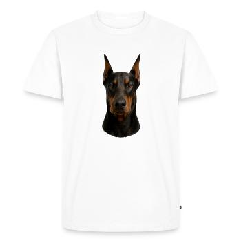 Doberman Head Portrait - Men's Premium Organic T-Shirt - white - Front - Nico (187cm)