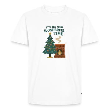 Christmas Cozy Fireplace - Men's Premium Organic T-Shirt - white - Front - Nico (187cm)