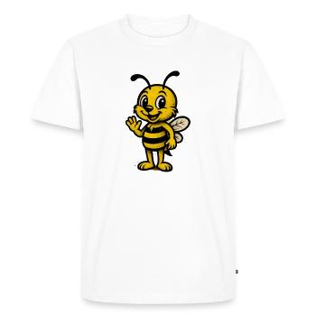 Motif pour enfants : Dessin animé d’abeille mignonne - T-shirt Premium bio Homme - blanc - Devant - Nico (187cm)
