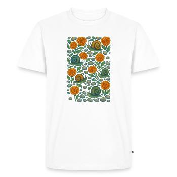Jardin d’escargots Fleur d’oranger - T-shirt Premium bio Homme - blanc - Devant - Nico (187cm)