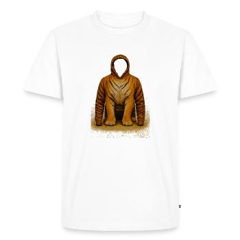 Tiger Hoodie Illustration - Men's Premium Organic T-Shirt - white - Front - Nico (187cm)