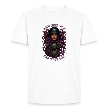 Medusa Biker Bad Girls Ride - Men's Premium Organic T-Shirt - white - Front - Nico (187cm)