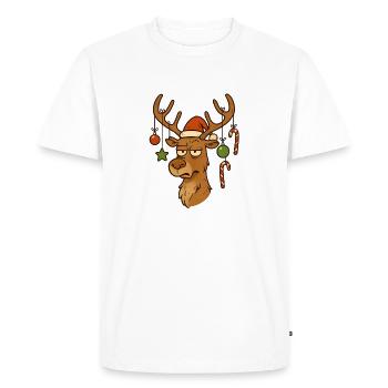 Weihnachten Rudolf Joyeux Noël - T-shirt Premium bio Homme - blanc - Devant - Nico (187cm)