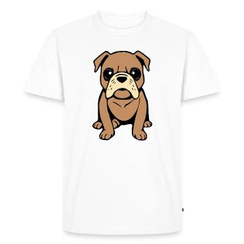 T-shirt Bulldog Dog Cadeau de Noël - T-shirt Premium bio Homme - blanc - Devant - Nico (187cm)