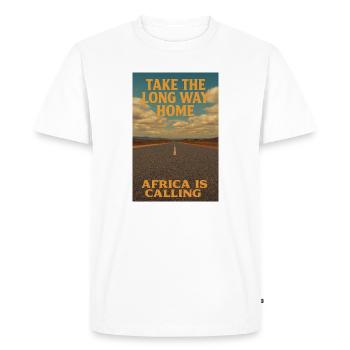 L’Afrique appelle : un long chemin vers la maison - T-shirt Premium bio Homme - blanc - Devant - Nico (187cm)