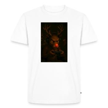Joueur renne avec casque - T-shirt Premium bio Homme - blanc - Devant - Nico (187cm)