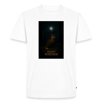 Silent Waiting Fox by Moonlight - Men's Premium Organic T-Shirt - white - Front - Nico (187cm)