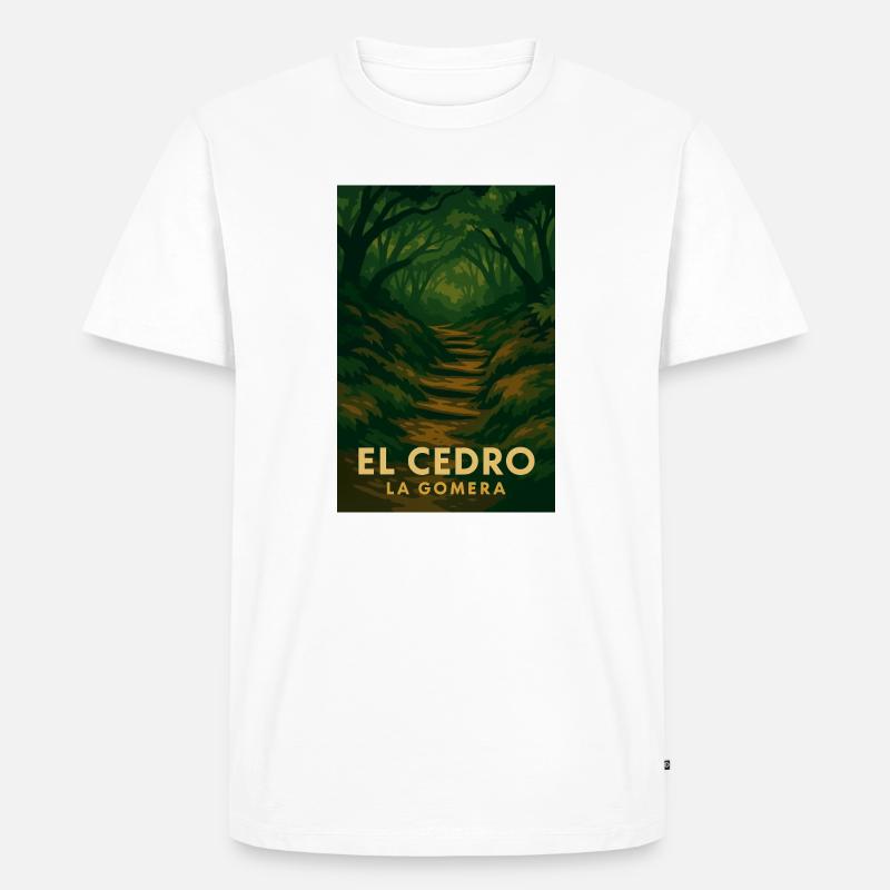 El Cedro – Mystischer Waldpfad - Männer Premium Bio T-Shirt - Weiß
