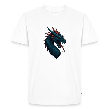 Geometric Dragon Head Blue-Red - Men's Premium Organic T-Shirt - white - Front - Nico (187cm)