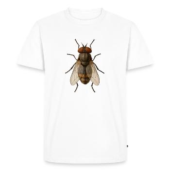 Hyperreal Fly Anatomy Tee - Men's Premium Organic T-Shirt - white - Front - Nico (187cm)