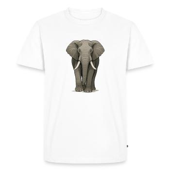 Éléphant majestueux dans des illustrations détaillées - T-shirt Premium bio Homme - blanc - Devant - Nico (187cm)