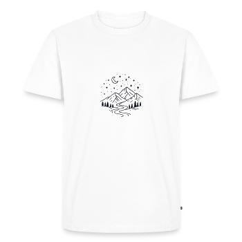 Night Mountains with Starry River - Men's Premium Organic T-Shirt - white - Front - Nico (187cm)