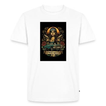 Día Muertos de la Reine de la Rue - T-shirt Premium bio Homme - blanc - Devant - Nico (187cm)